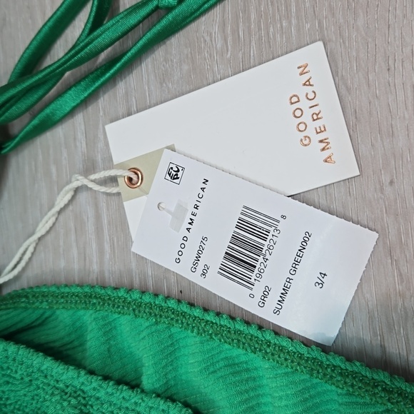 NWT Good American Women Summer Green Side Tiny Ties swim bottom sz 3/4 L/XL - Picture 4 of 10